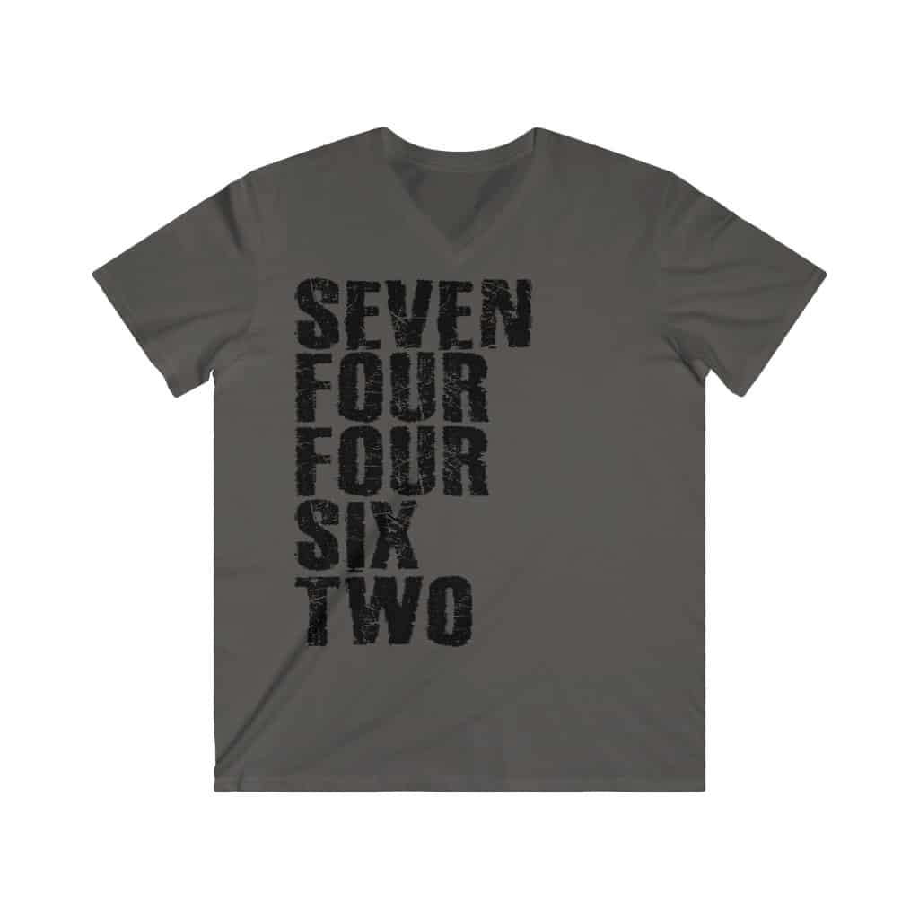 Men's Fitted V-Neck Grunge Zip Sleeve Tee - Image 5