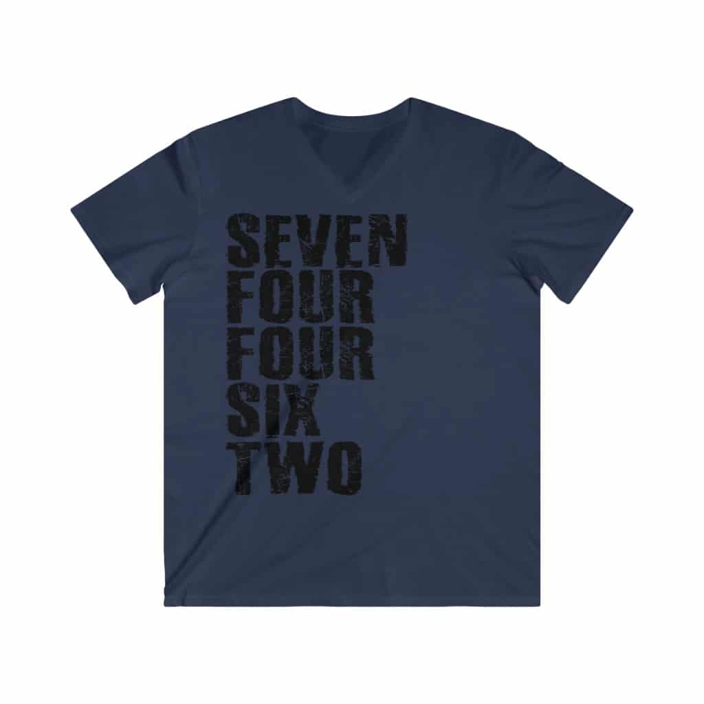 Men's Fitted V-Neck Grunge Zip Sleeve Tee - Image 7
