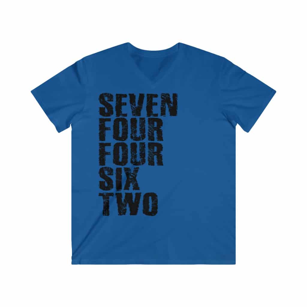 Men's Fitted V-Neck Grunge Zip Sleeve Tee - Image 6