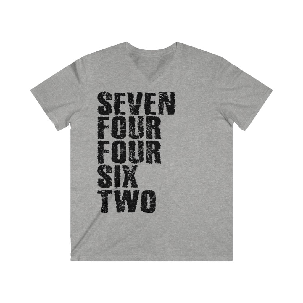 Men's Fitted V-Neck Grunge Zip Sleeve Tee - Image 4