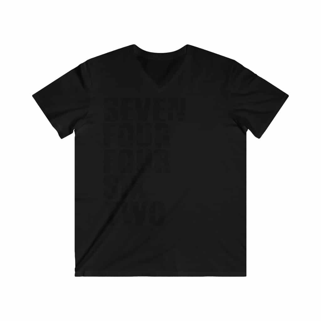 Men's Fitted V-Neck Grunge Zip Sleeve Tee - Image 3