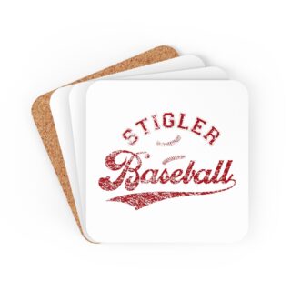 White Stigler Baseball Coaster Set